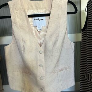 Desigual Cream Floral Women's Vest
